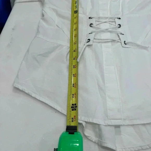 Dizzy Lizzy Women’s White Button Down Shirt Corset Style Waist Sz Small - Picture 5 of 10